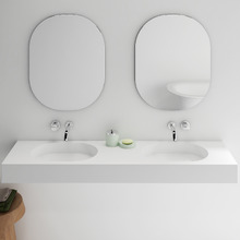 Arki 1500mm Matte White Wall Hung Double Basin with Overflow